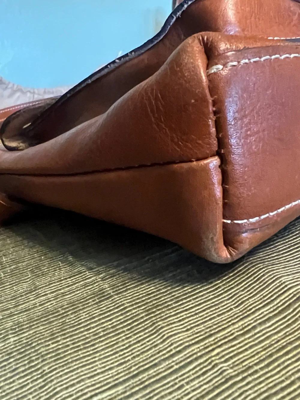 Patricia Nash Cognac Leather Crossbody with Buckle Detail and Matching Wallet